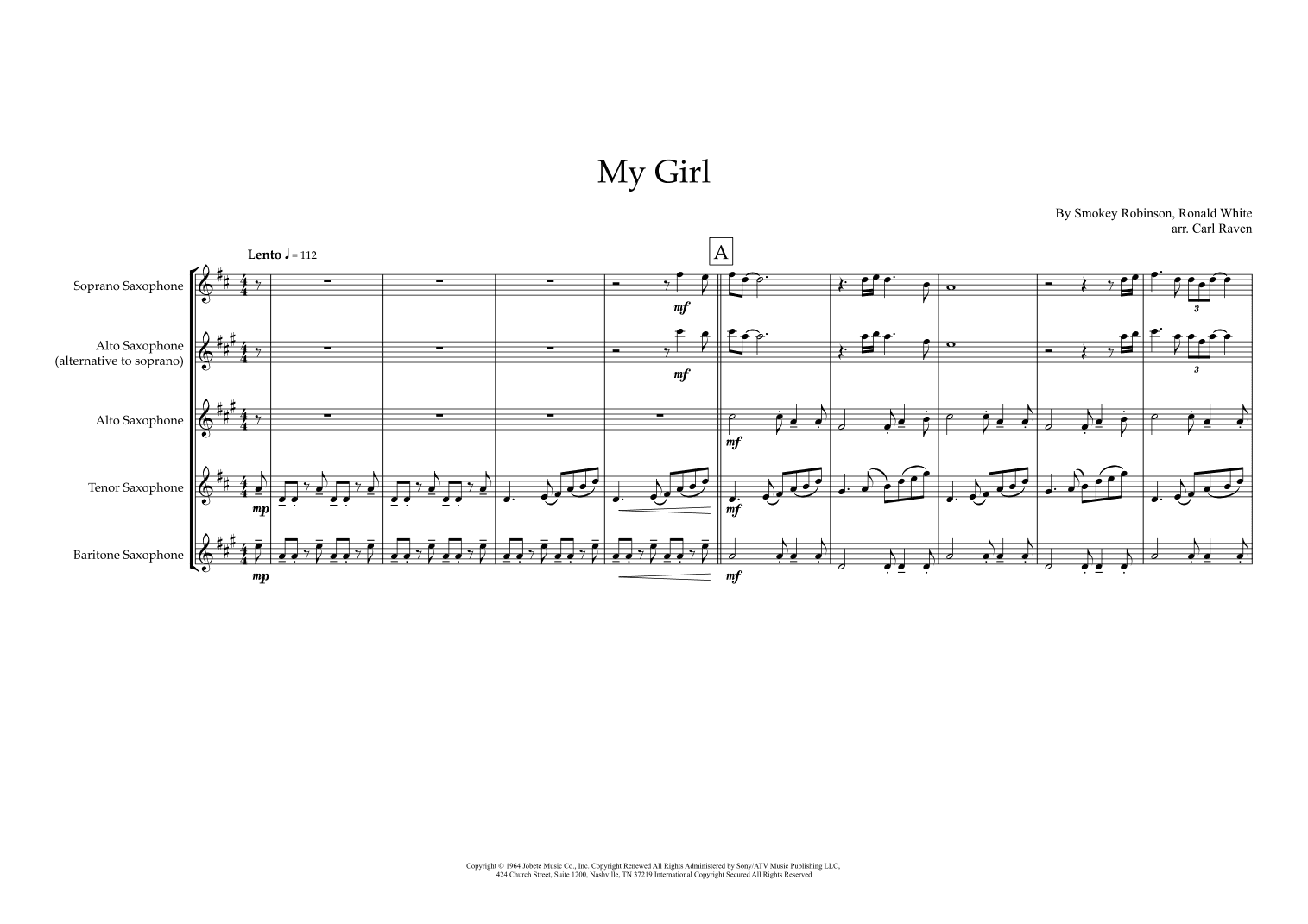 My Girl (arr. Carl Raven)