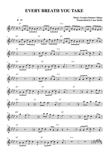 Every Breath You Take (arr. Luca Aletta)