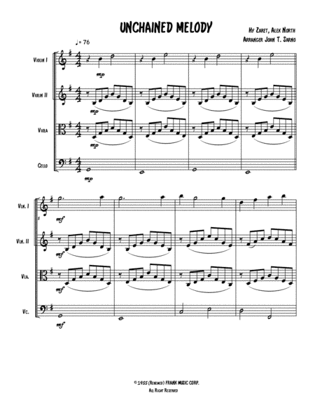 Unchained Melody (arr. John T Sarno)