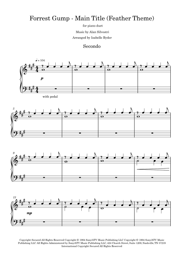 Forrest Gump - Main Title (feather Theme) (arr. Isabelle Ryder)