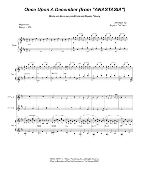Once Upon A December from the Twentieth Century Fox Motion Picture ANASTASIA (arr. Stephen DeCesare)