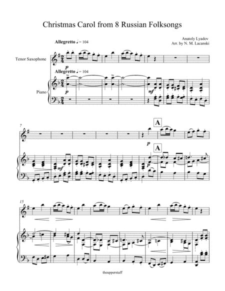Christmas Carol from 8 Russian Folksongs (arr. Nick Lacanski)