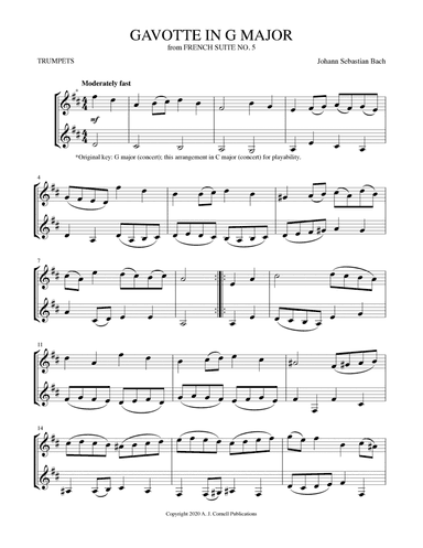 Gavotte in G Major (from French Suite No. 5) (arr. Mark Phillips)