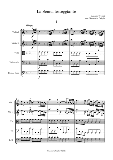 Antonio Vivaldi - Sinfonia da "La Senna Festeggiante" (arr. Gianmaria Griglio)