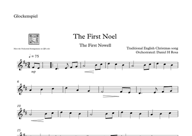 The First Noel - The First Nowell - Easy Christmas Carol - Glockenspiel (arr. Daniel H Rosa)