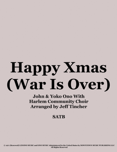 Happy Xmas (war Is Over) (arr. Jeff Tincher)