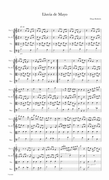 "Lluvia de Mayo" for string quartet