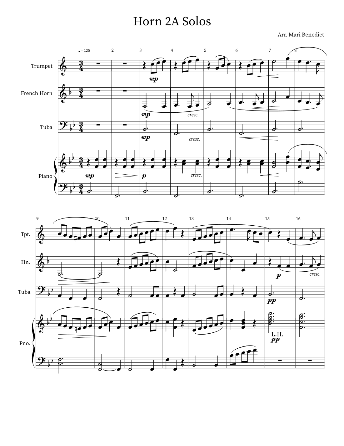 Horn Solo 2A (Trio) (arr. Mari Benedict)