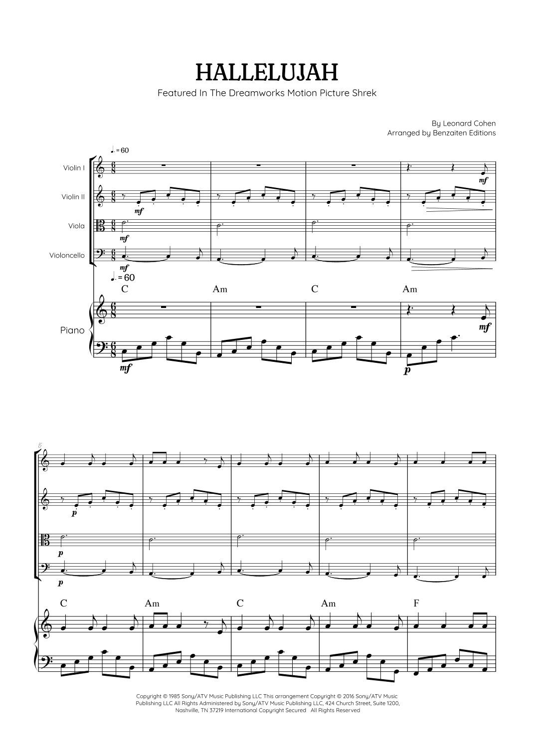 Hallelujah (arr. Benzaiten Editions)