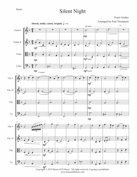 Silent Night - String Quartet (arr. Paul Thompson)