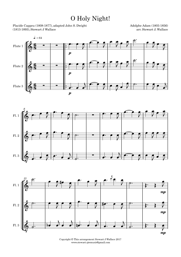 O Holy Night! - Flute Trio (arr. Stewart J Wallace)
