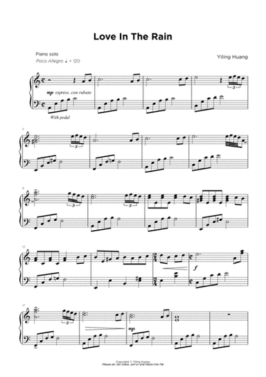 Love in the Rain Piano Solo by Yiling Huang