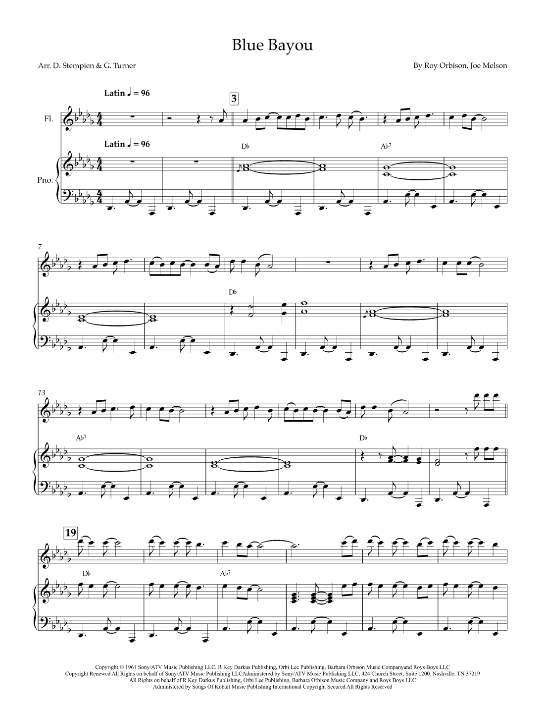 Blue Bayou (arr. Debra E. Stempien, Gregory H. Turner)