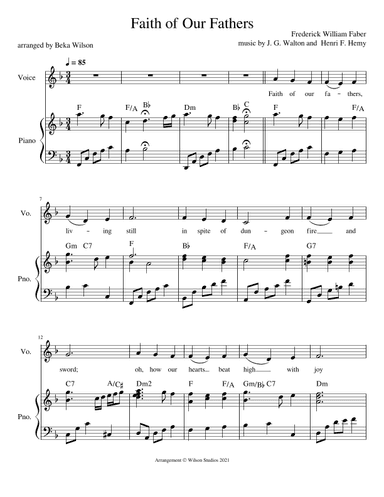 Faith of Our Fathers--vocal solo (arr. Beka Wilson)