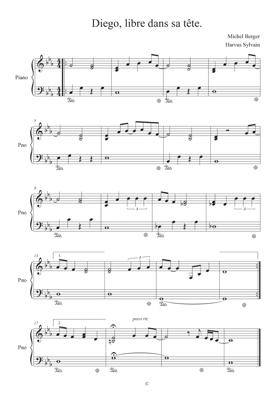 Diego Libre Dans Sa Tete (arr. Harvus Sylvain)