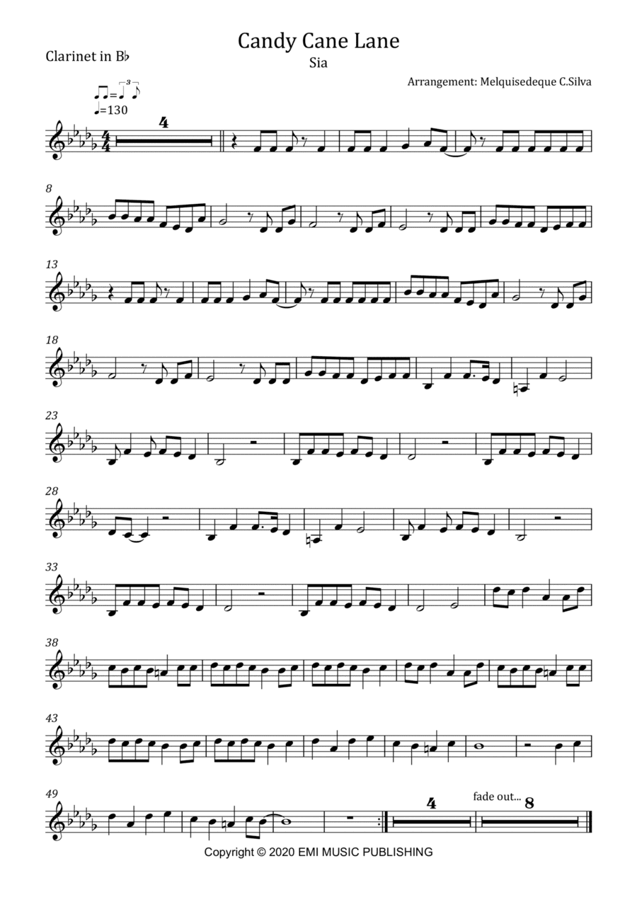 Candy Cane Lane (arr. Melquisedeque C.Silva)
