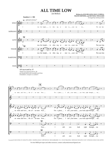 All Time Low (arr. Zachary Jordan)