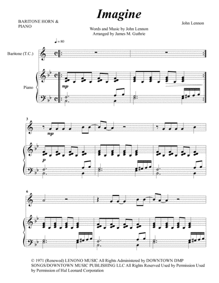 Imagine (arr. James M. Guthrie, ASCAP)