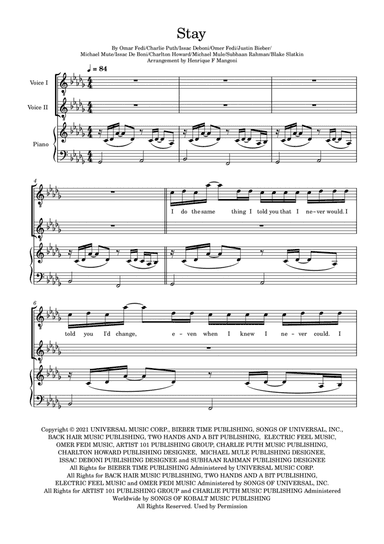 Stay (arr. Henrique F Mangoni)