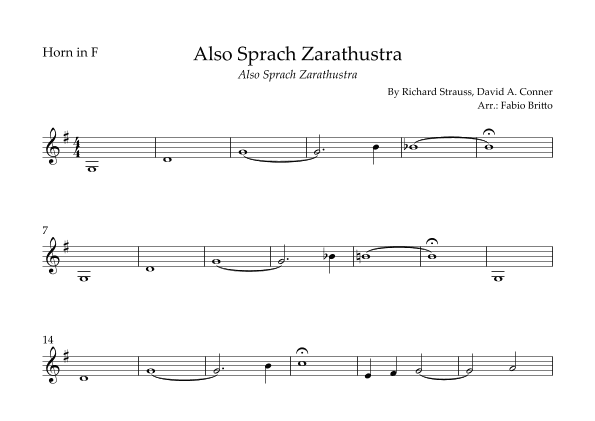 Also Sprach Zarathustra (arr. Fabio Britto)
