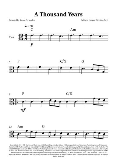A Thousand Years (arr. Glauco Fernandes)