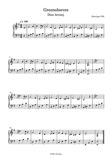 Greensleeves Piano (arr. Funtom)