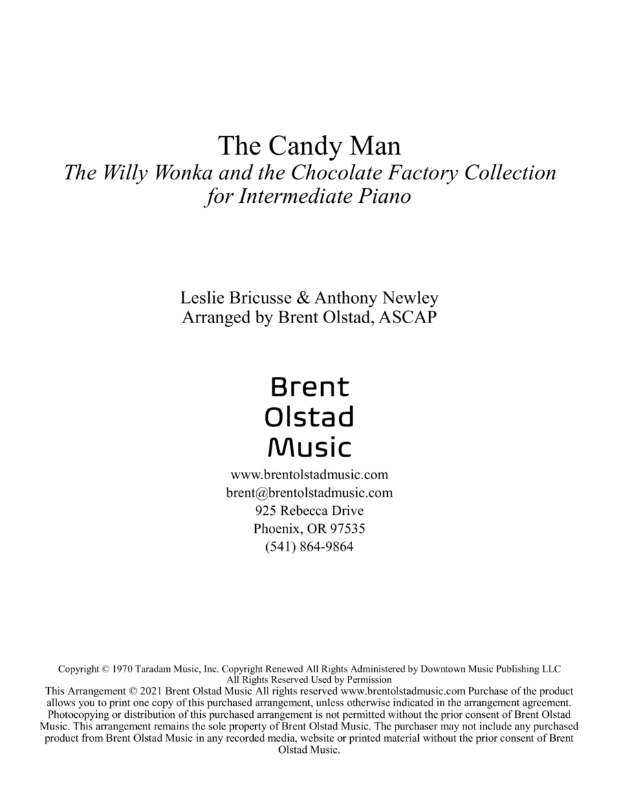 The Candy Man (arr. Brent Olstad, ASCAP)