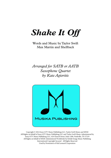 Shake It Off (arr. Kate Agioritis)