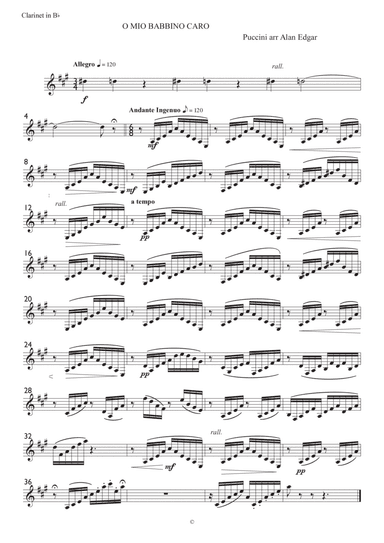 O, MY BELOVED FATHER by PUCCINI, O MIO BABBINO CARO,  from Gianni Schicci, arranged for Soprano, Org (arr. Alan Edgar)