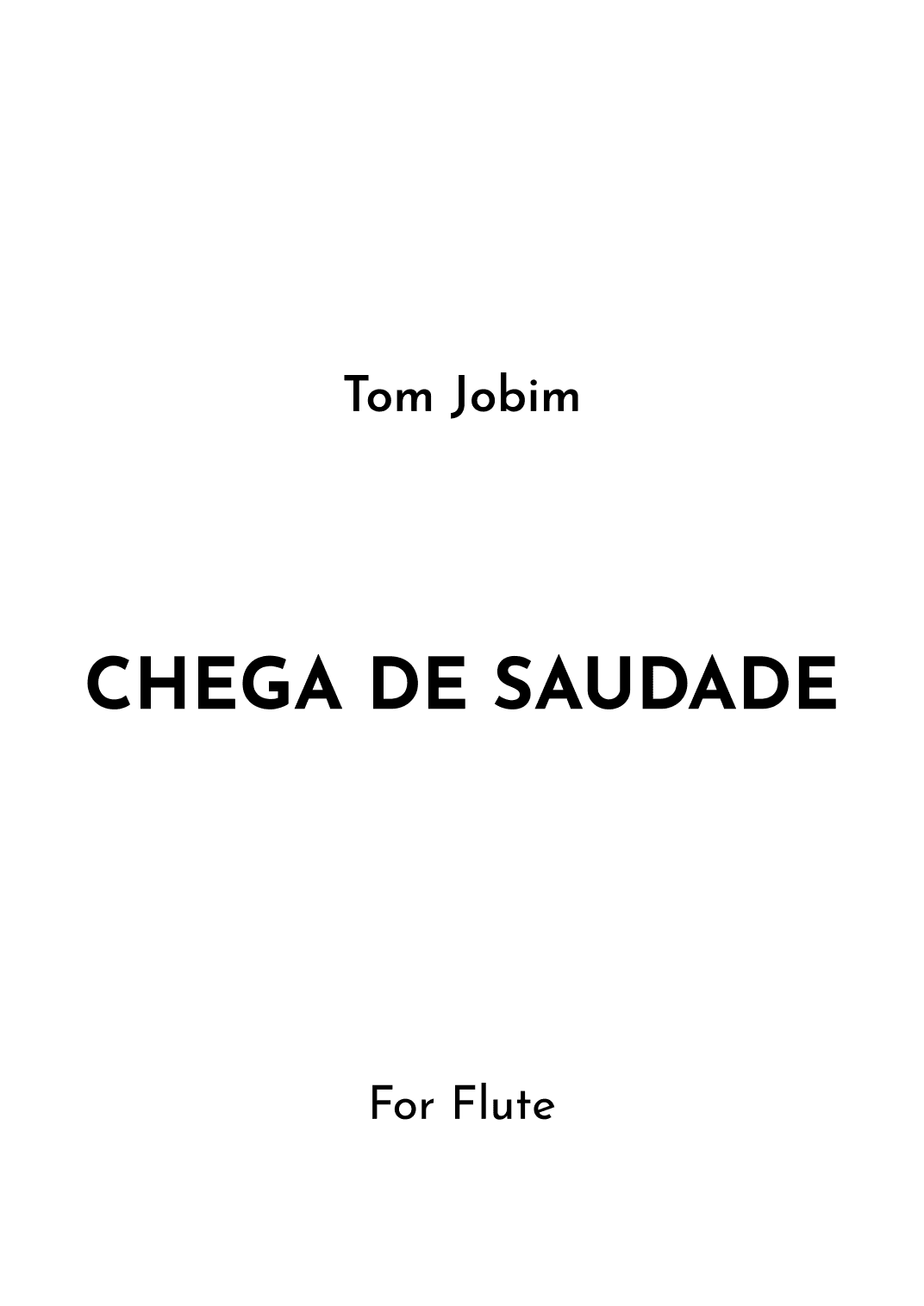 Chega De Saudade (no More Blues) (arr. Jireh J.)