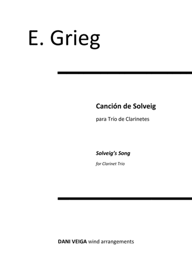Solveig Song (easy 3 Clarinets arrangement) (arr. Dani Veiga)