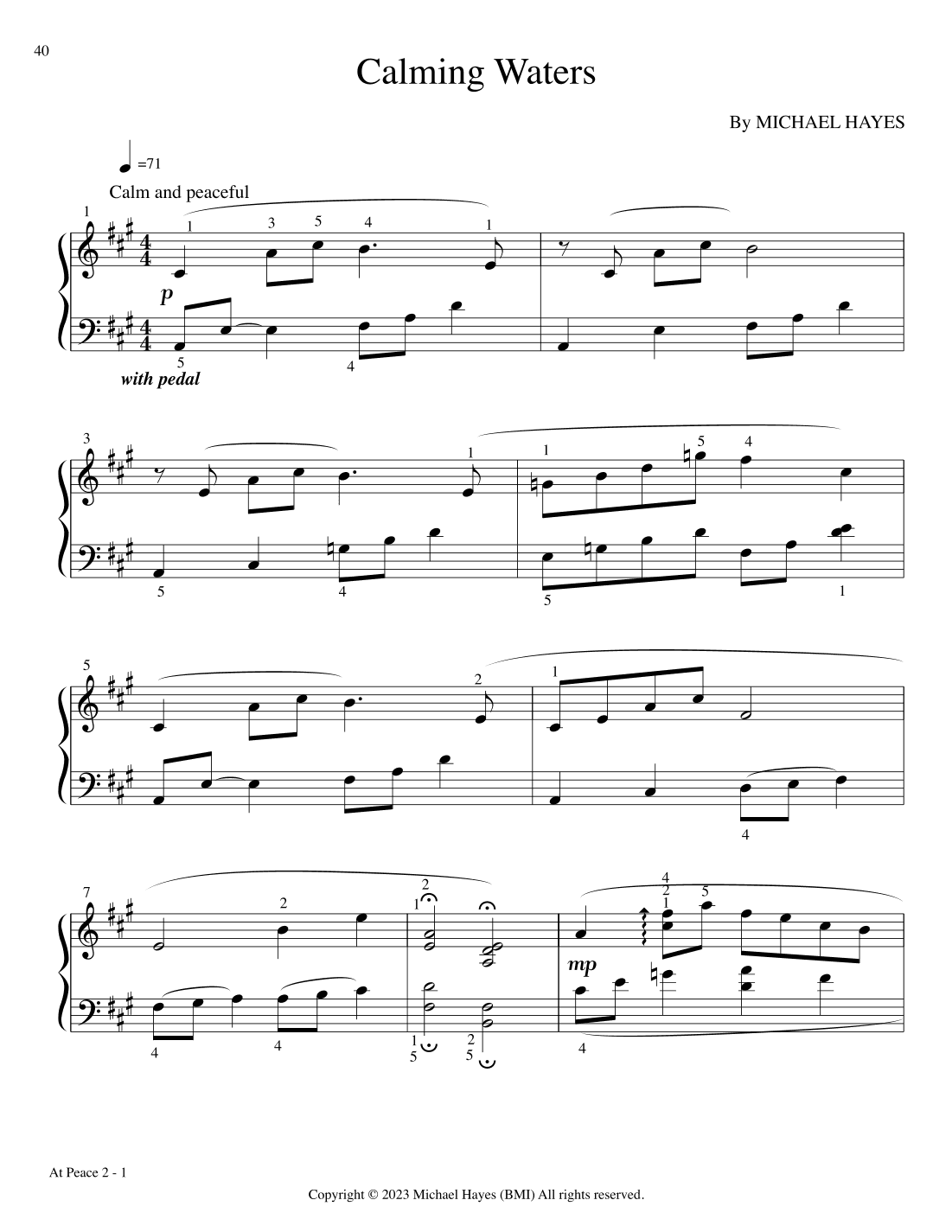 Calming Waters - From 24 Short Piano Pieces in All Keys