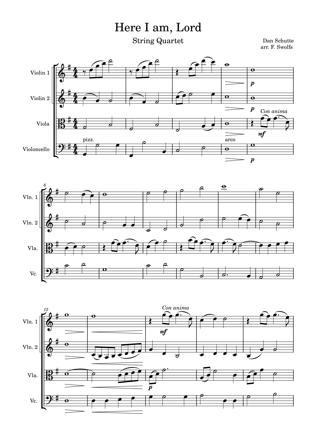 Here I am Lord (arr. F. Swolfs)