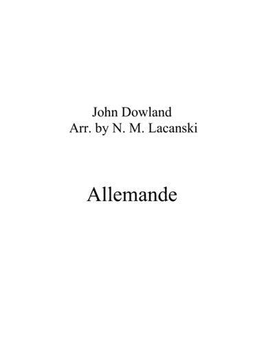 Allemande (arr. Nick Lacanski)