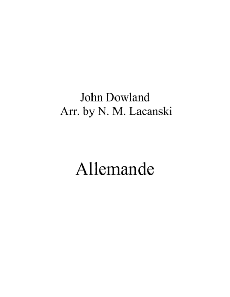 Allemande (arr. Nick Lacanski)