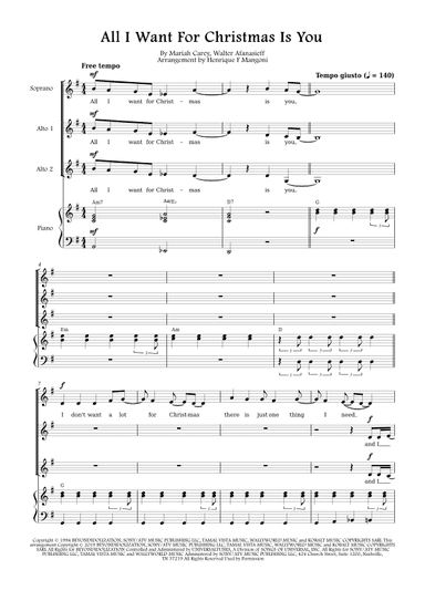 All I Want For Christmas Is You (arr. Henrique F Mangoni)