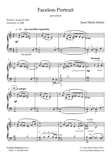 Faceless Portrait [piano solo]