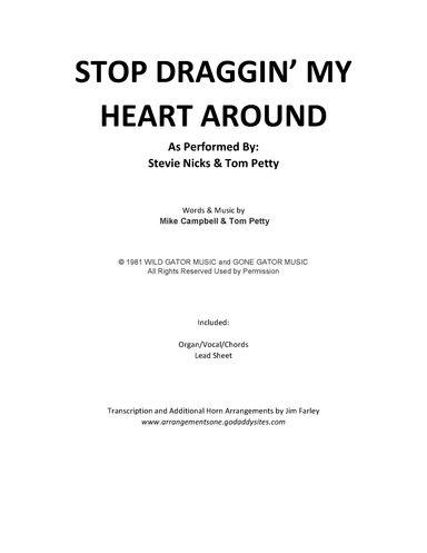 Stop Draggin' My Heart Around (arr. farleyjc@gmail.com)