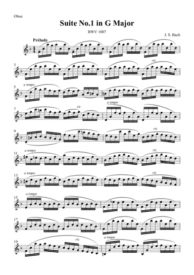Cello Suite No.1 Prelude for Oboe / J.S.Bach BWV1007 (arr. Daisuke Uchiyama)