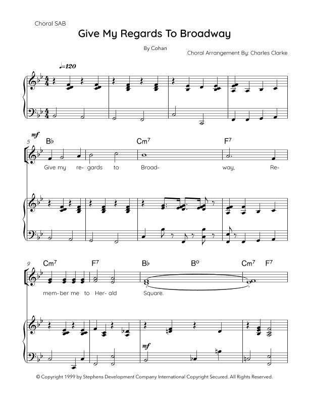 Give My Regards To Broadway (arr. Charles Clarke)