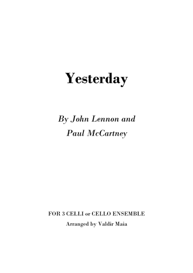 Yesterday (arr. Valdir Maia)