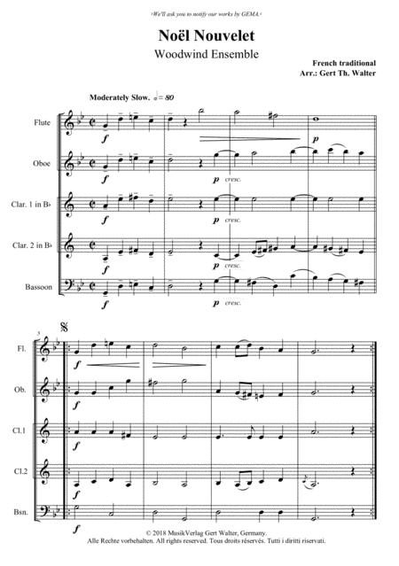Noel Nouvelet (arr. Gert Th. Walter)