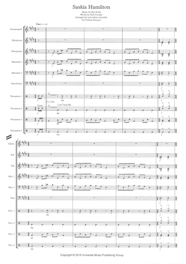 Saskia Hamilton (arr. Thomas Sweeper)