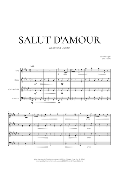 Salut D’amour (Woodwind Quartet) - Edward Elgar (arr. Pedro Merendi)
