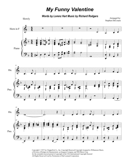 My Funny Valentine (arr. Stephen DeCesare)