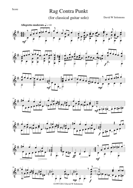 Rag contra punkt for guitar solo