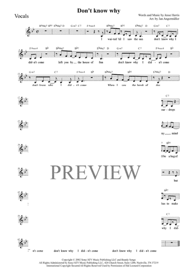 Don't Know Why (arr. Jan Angermüller)