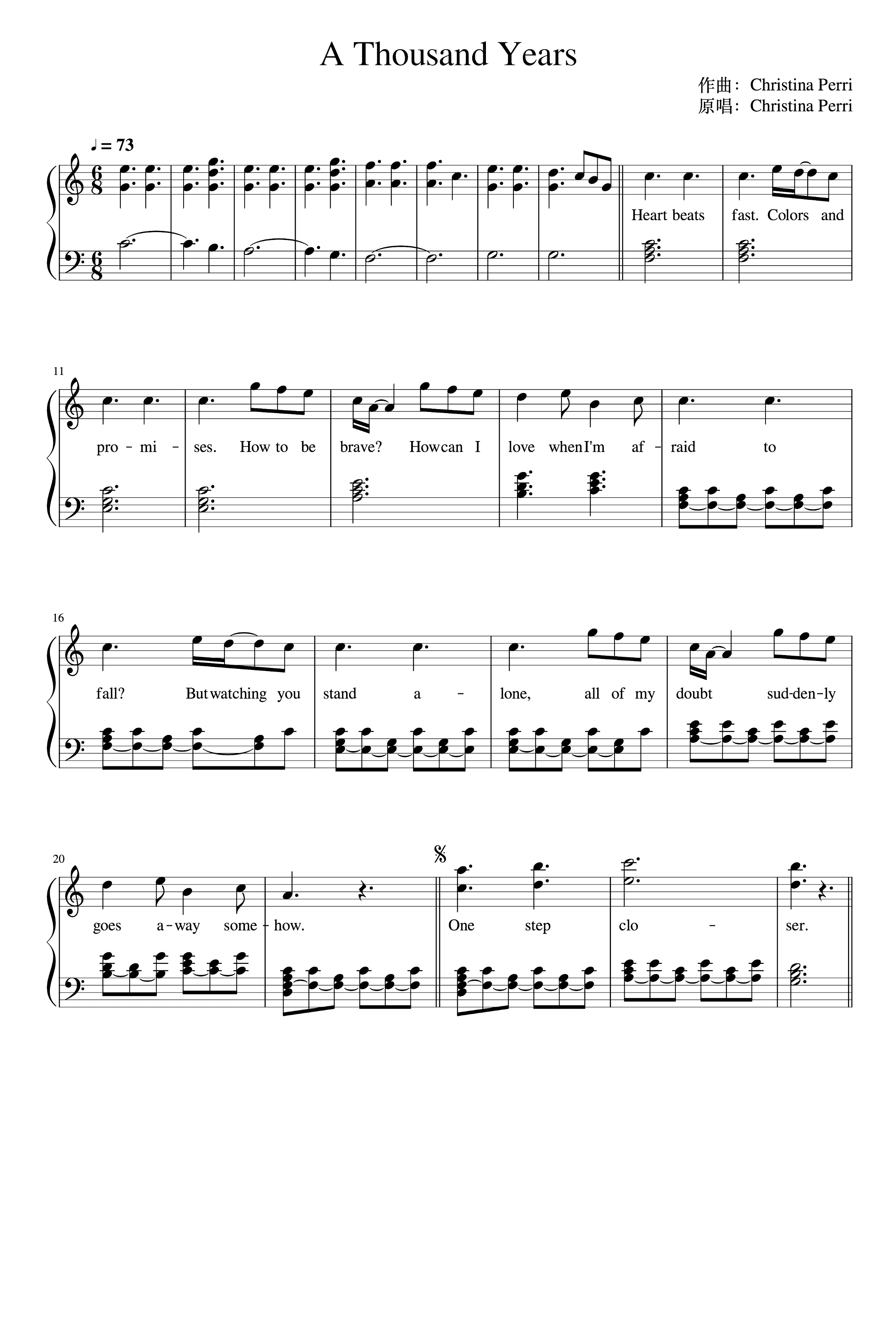 A Thousand Years (arr. Christina Perri)