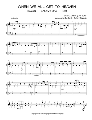 When We All Get To Heaven  (HEAVEN) (arr. Richard Giszczak)
