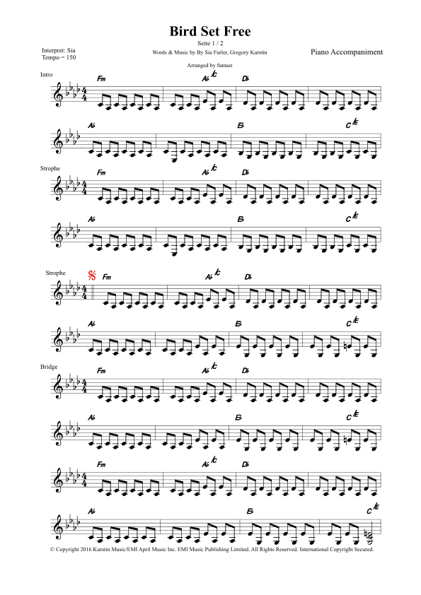 Bird Set Free (arr. funtast)